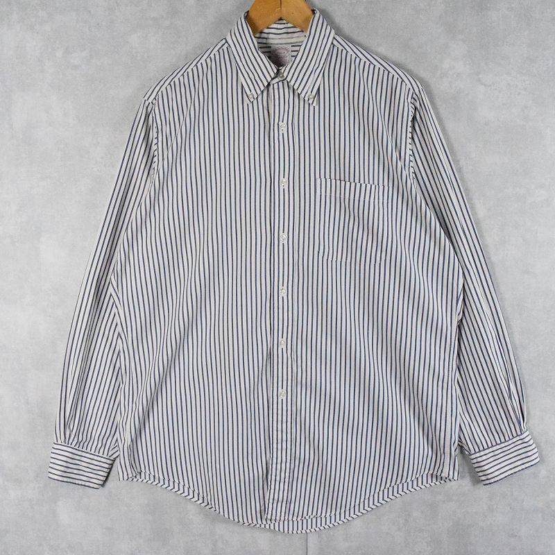 90's Brooks Brothers USA製 ストライプ柄 コットンボタンダウンシャツ SIZE15 1/2-4