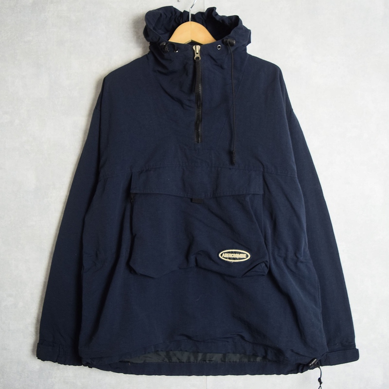 ABERCROMBIE＆FITCH ナイロンアノラックパーカー NAVY M