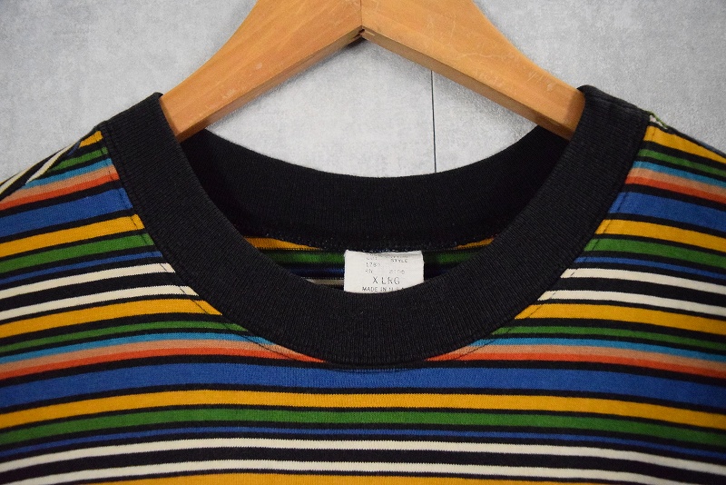 90s 90年代 ボーダーTシャツ マルチカラー│ヴィテージ古着屋