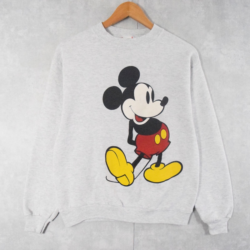 90's Disney MICKEY MOUSE USA製 キャラクタープリントスウェット M