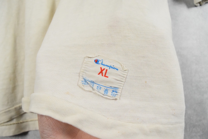 80s 80年代 チャンピオン カレッジ フットボールTシャツ 襤褸