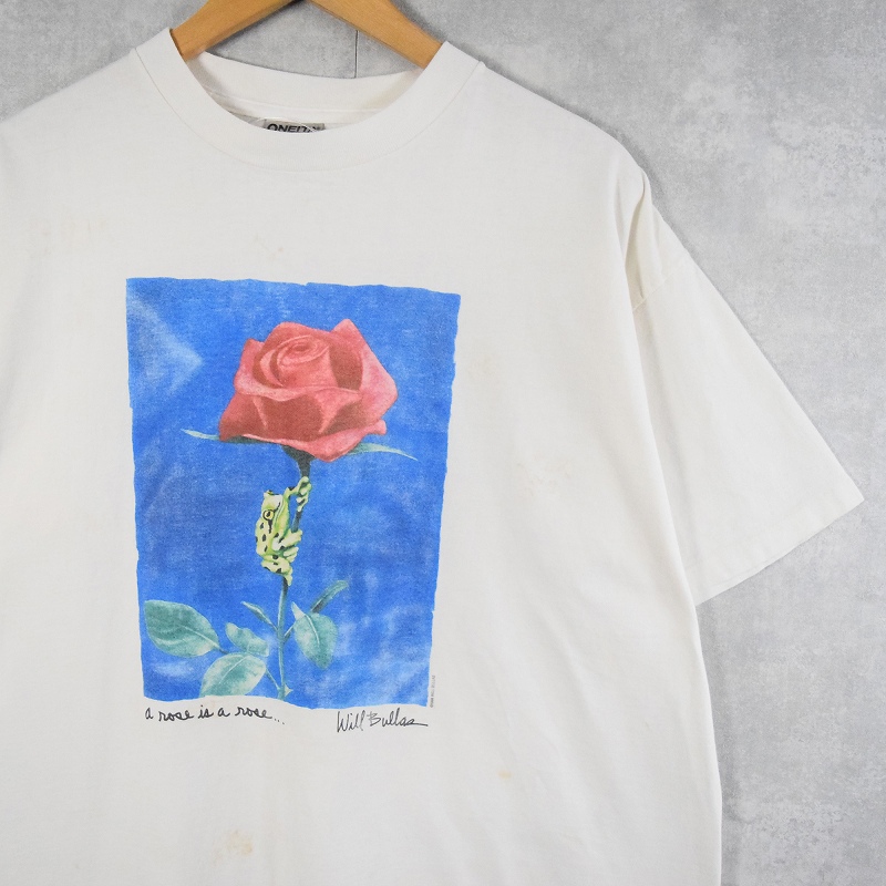 90年代 90s ウィル・ブラス カエル 薔薇 花 イラスト 白