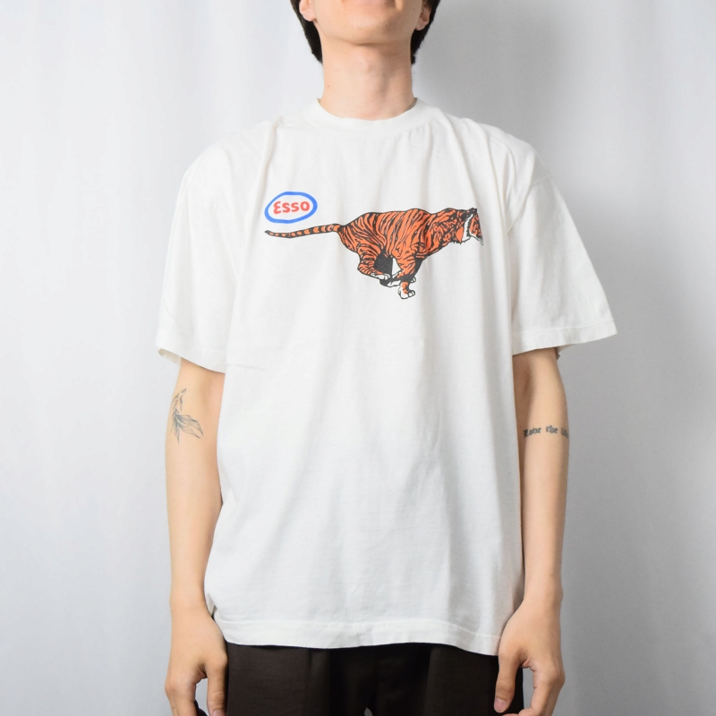 ESSO 石油会社 タイガープリントTシャツ XL