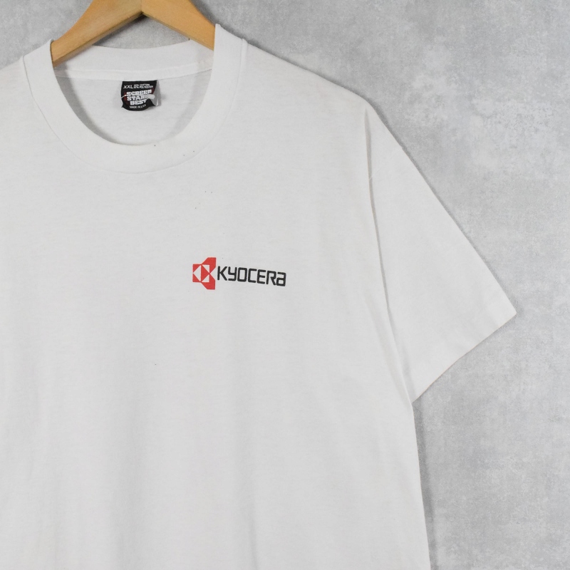 90's KYOCERA USA製 テクノロジー企業 ロゴプリントTシャツ XXL