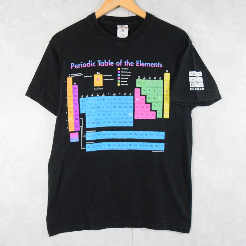 古着 00s 元素記号周期表 ビンテージ アート ブラック Tシャツ