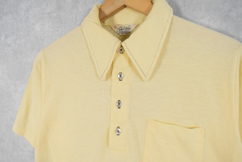 商品画像：60's~70's TOWN CRAFT ニットポロシャツ マスタード SIZE L 2