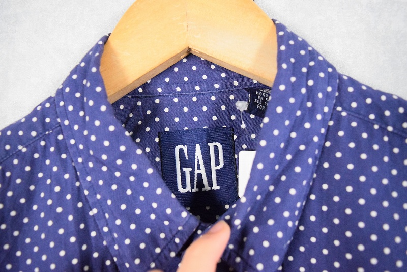 OLD GAP dot 水玉模様 開襟 長袖シャツ - メルカリ
