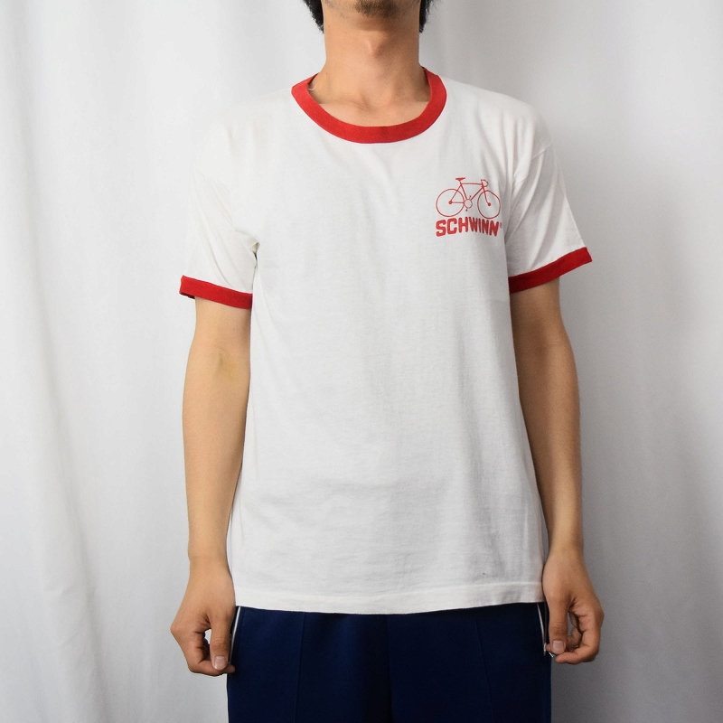 【在庫処分】 半袖 チャンピオン 70年代 70s アメリカ製 チャリ ホワイト 白 半袖Tシャツ