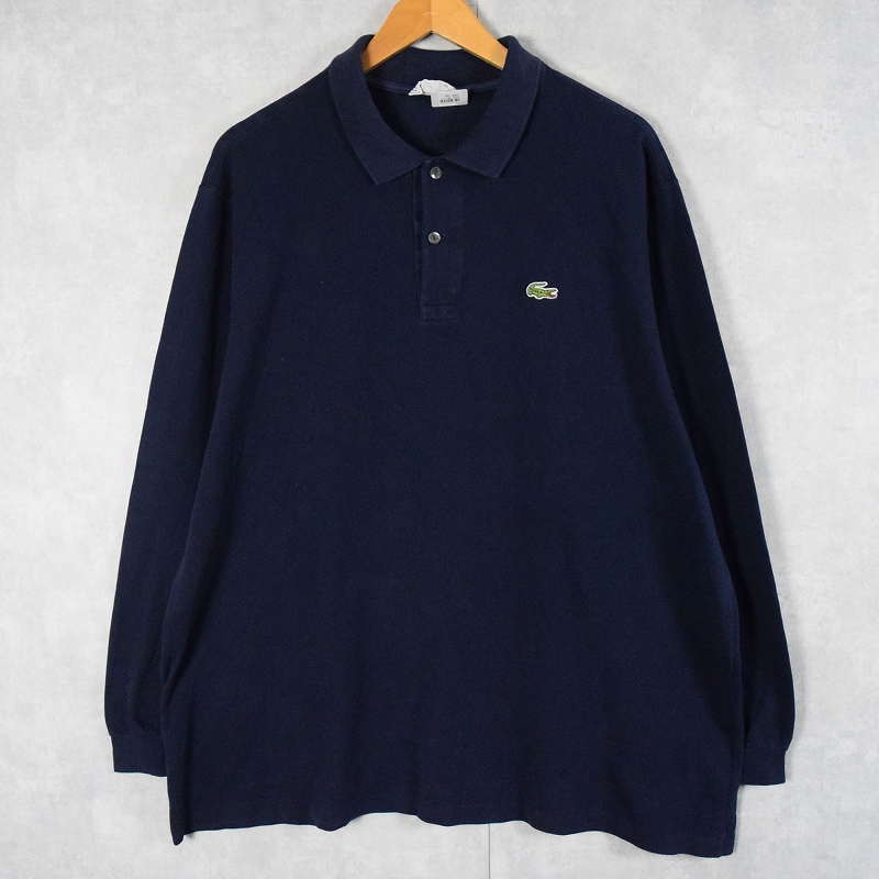 70〜80's CHEMISE LACOSTE FRANCE製 ロゴワッペン 鹿の子ポロシャツ NAVY SIZE7