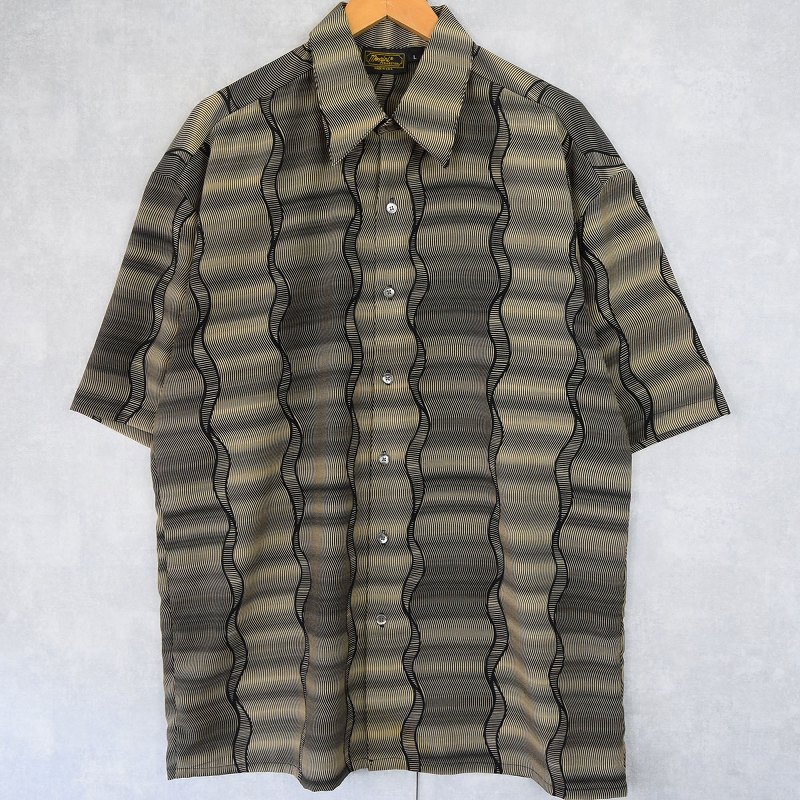 80's Mongini collection USA製 総柄デザインポリシャツ L