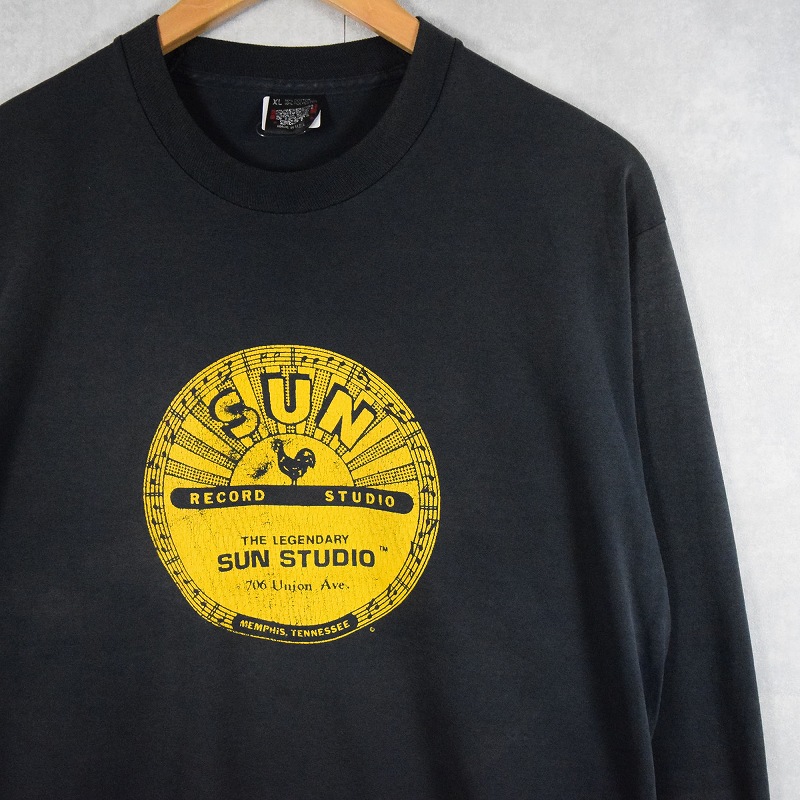 90年代 90s アメリカ製 サンレコード レコード会社 黒 長袖