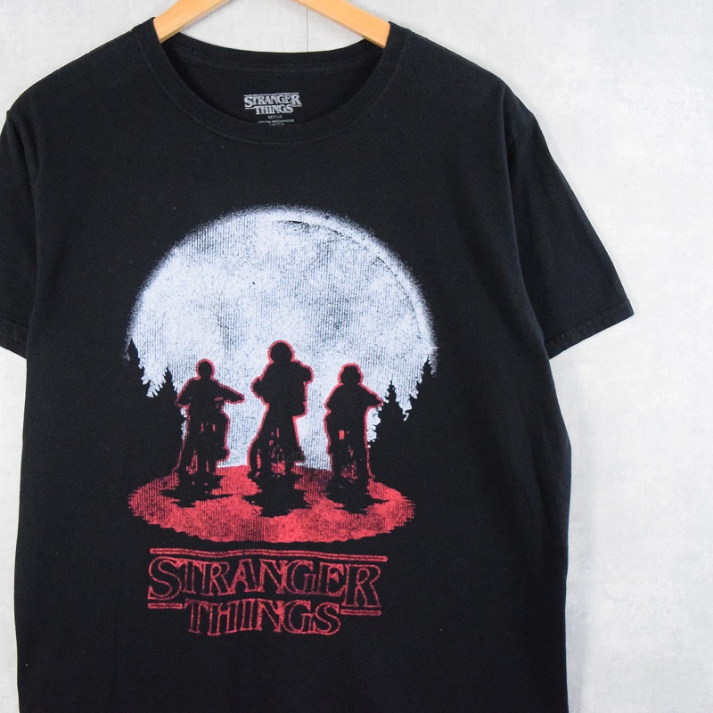 STRANGER THINGS SFドラマ プリントTシャツ BLACK L