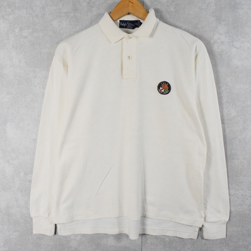 90's POLO Ralph Lauren クッキーパッチ付き コットンポロシャツ M