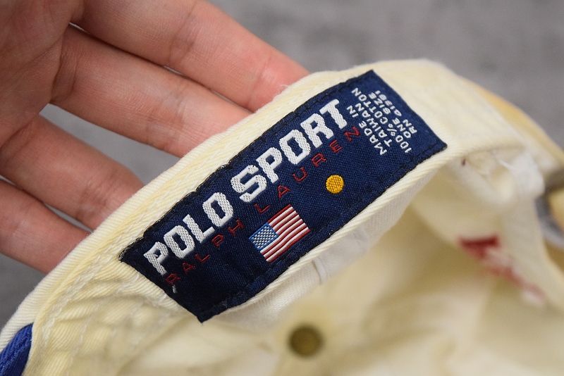 90s ポロスポーツ】Lサイズ刺繍ロゴ ジップ付き襟切り替え