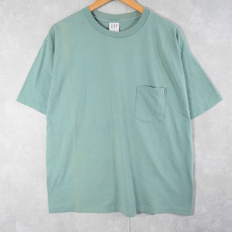 贅沢品 90s 水色 半袖 アメリカ製 GAP OLD オールドギャップ 90年代 トップス