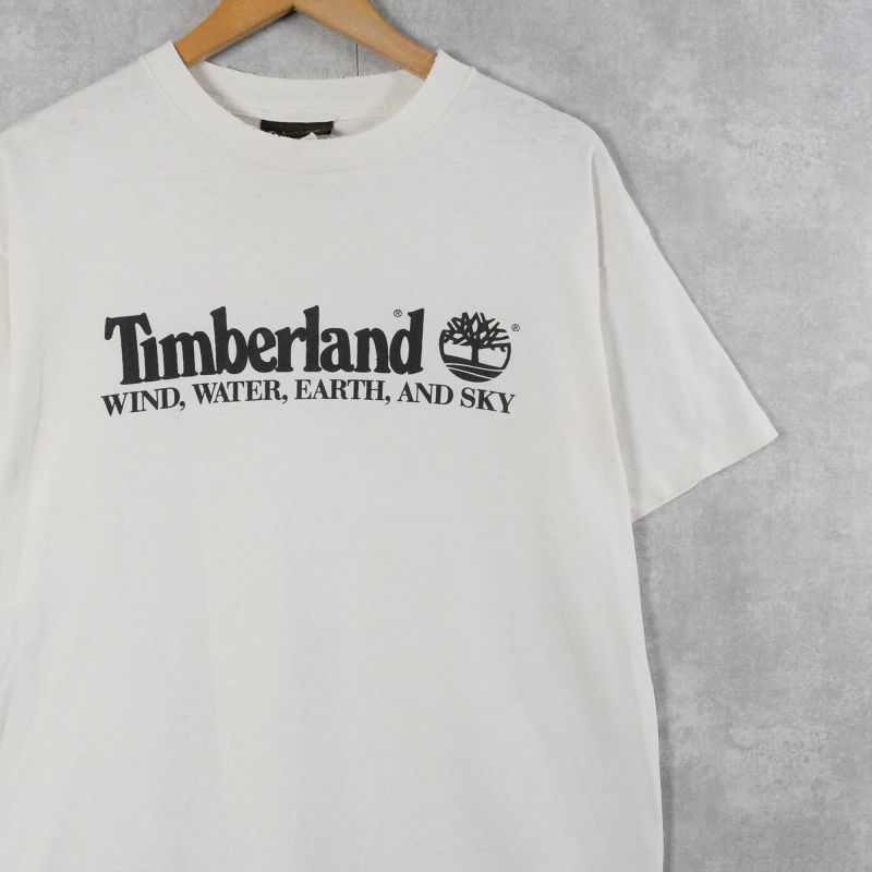 Timberland 90s USA製 イエローブーツ プリント 半袖 Tシャツ S