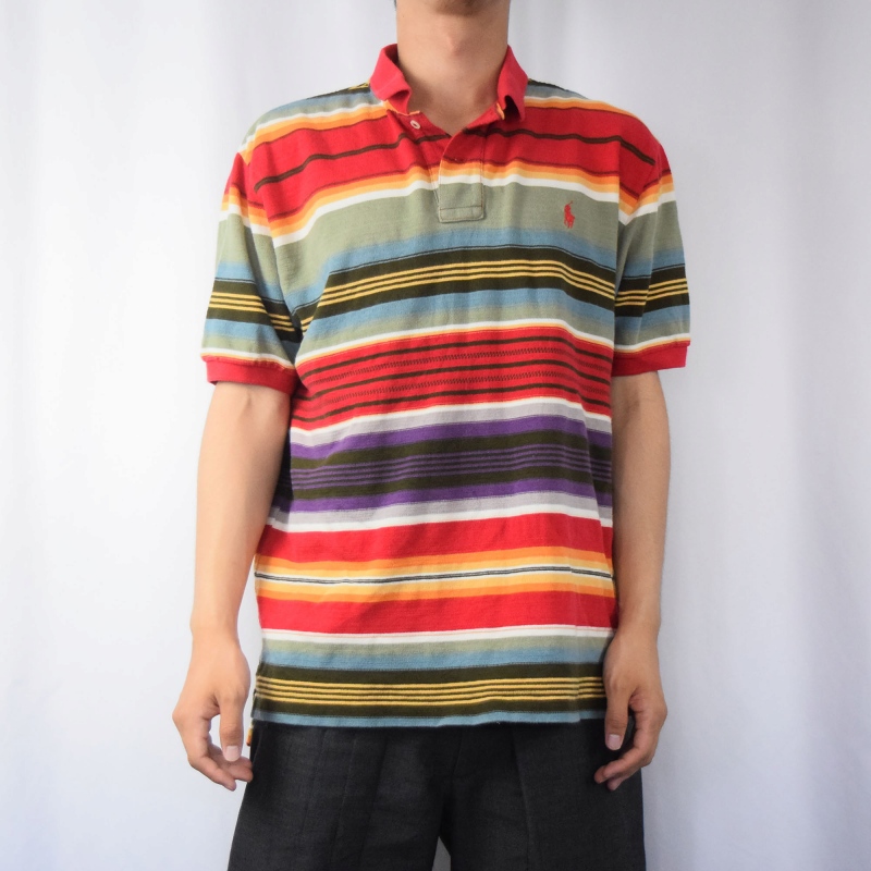 POLO Ralph Lauren マルチボーダー柄 ポロシャツ L