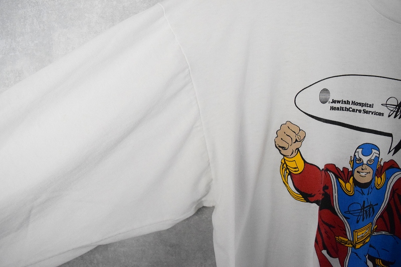 90s 90年代 スーパーヒーロー アメリカ製 長袖Tシャツ 白