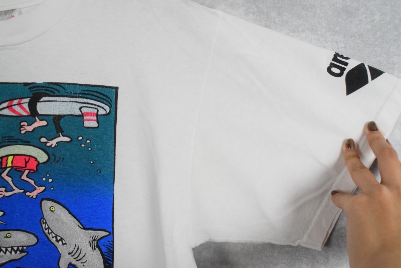 古着 Universal Studios 90s Jaws No Wimps Tee Black XL