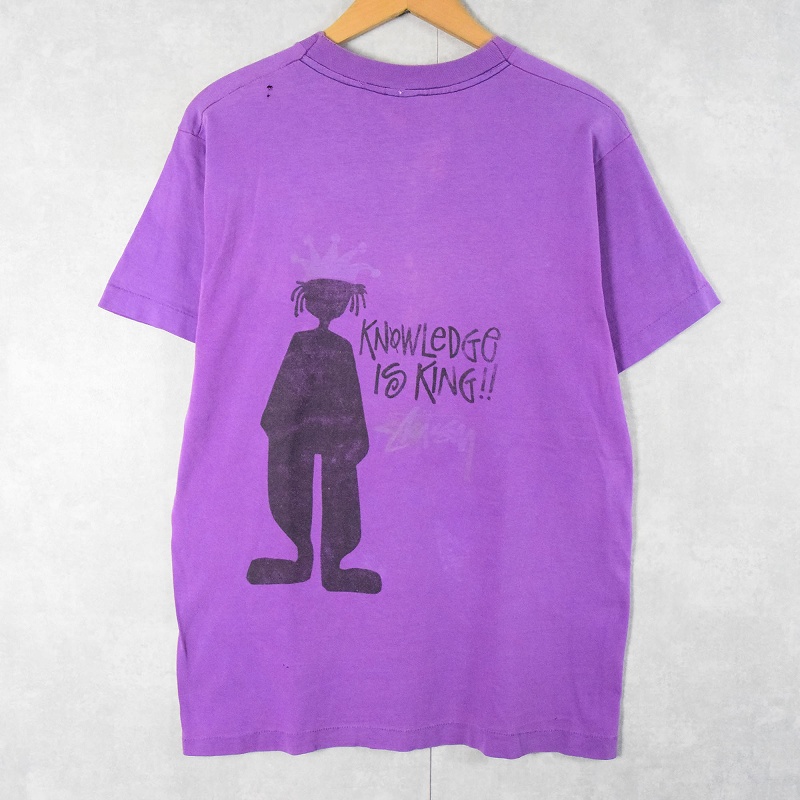 〜90's ブート STUSSY USA製 シャドーマンプリントTシャツ M