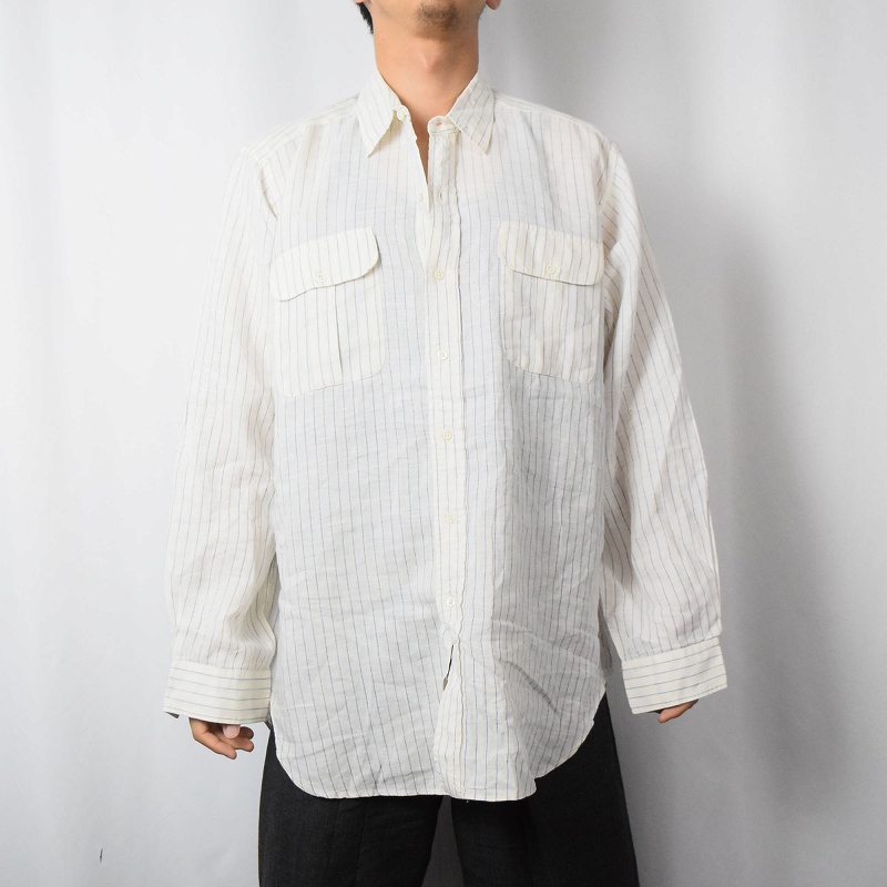 極美品 ポロラルフローレン 現行モデル ストライプドリネン