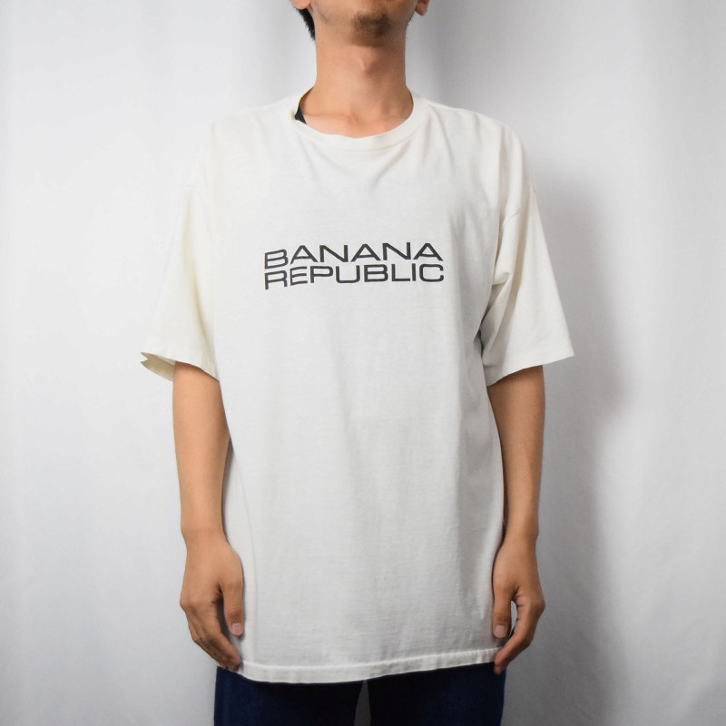 90's BANANA REPUBLIC USA製 ロゴプリントTシャツ XL