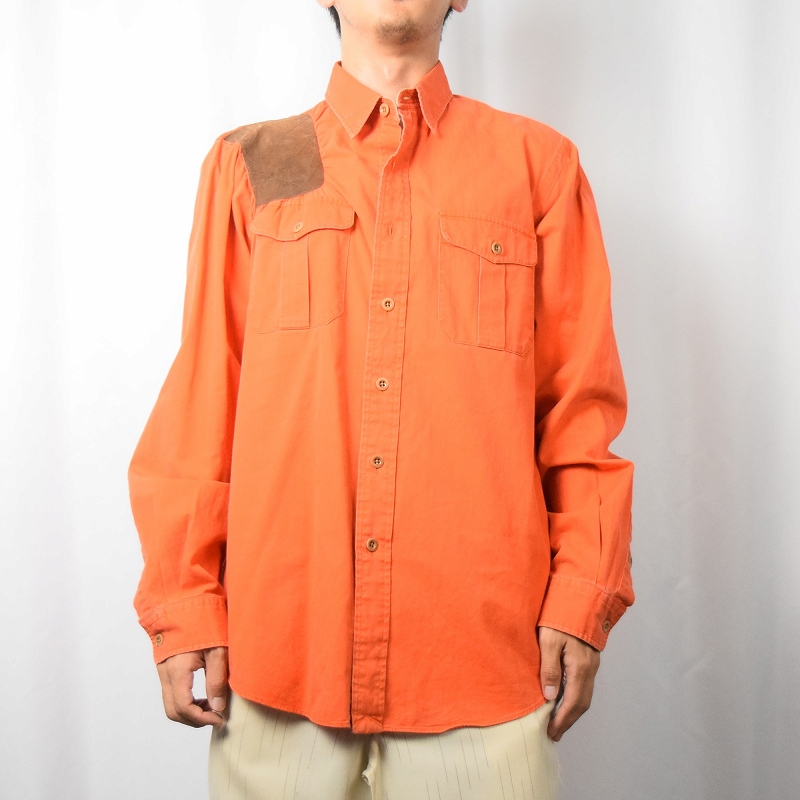 休日限定 POLO Ralph Lauren ガンパッチ付き ハンティングシャツ L トップス