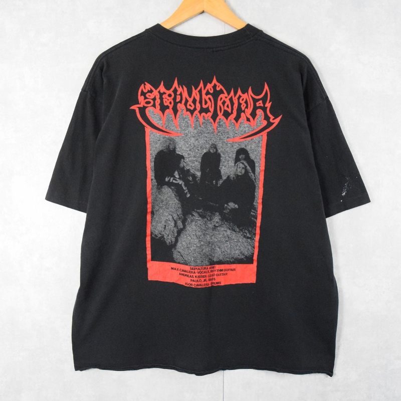 SEPULTURA ヘヴィメタル・バンド プリントTシャツ BLACK