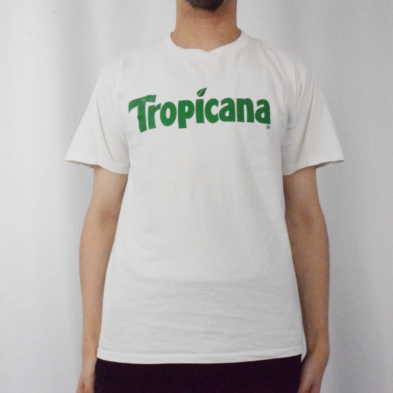 90's Tropicana USA製 飲料メーカー ロゴプリントTシャツ L