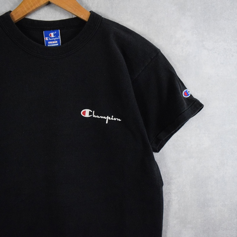 全国宅配無料 90s 90年代 チャンピオン 半袖 ブラック 黒 アメリカ製 半袖Tシャツ