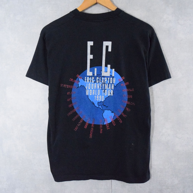 90年代 90s アメリカ製 エリック・クラプトン 音楽 ミュージック 黒 ブラック 半袖 |ヴインテージ古着屋Feeet 通販 名古屋 大須 メンズ