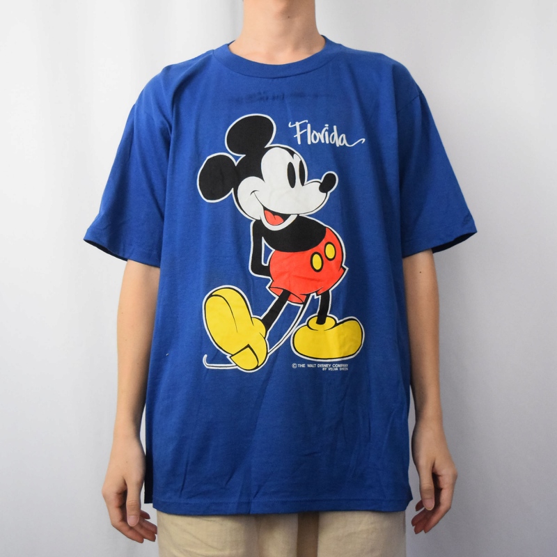 90年代USA製】ディズニー ミッキー Tシャツ ビンテージ 青パン
