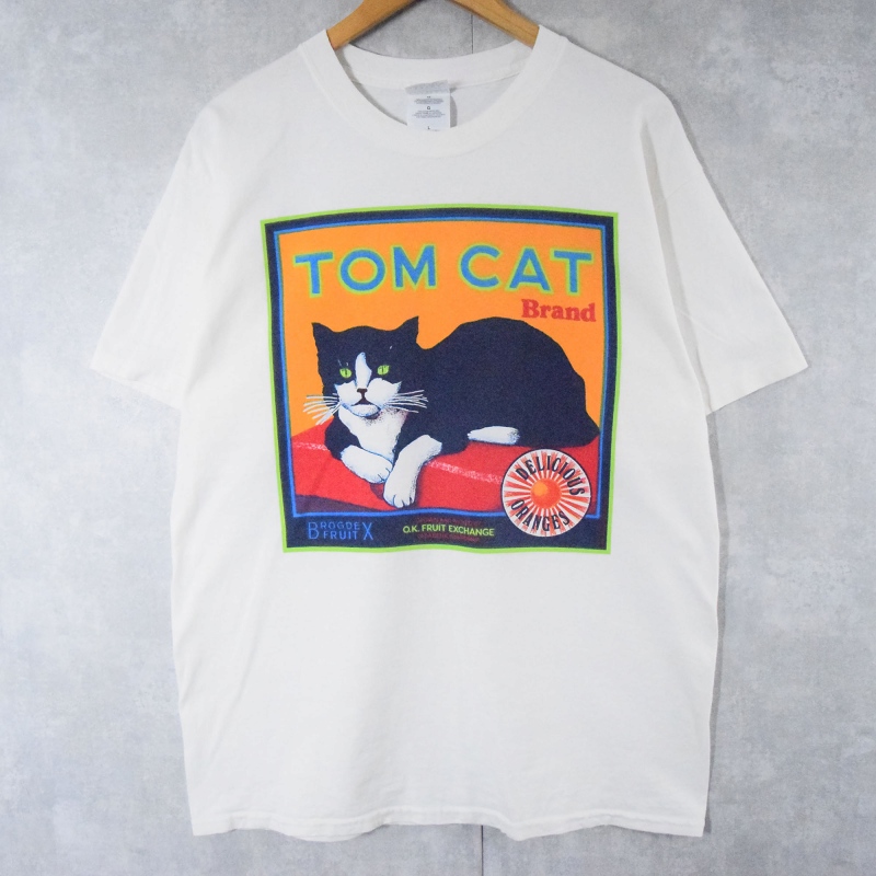 古着 90s USA製 猫 ネコちゃん 両面 アニマル プリント Tシャツ