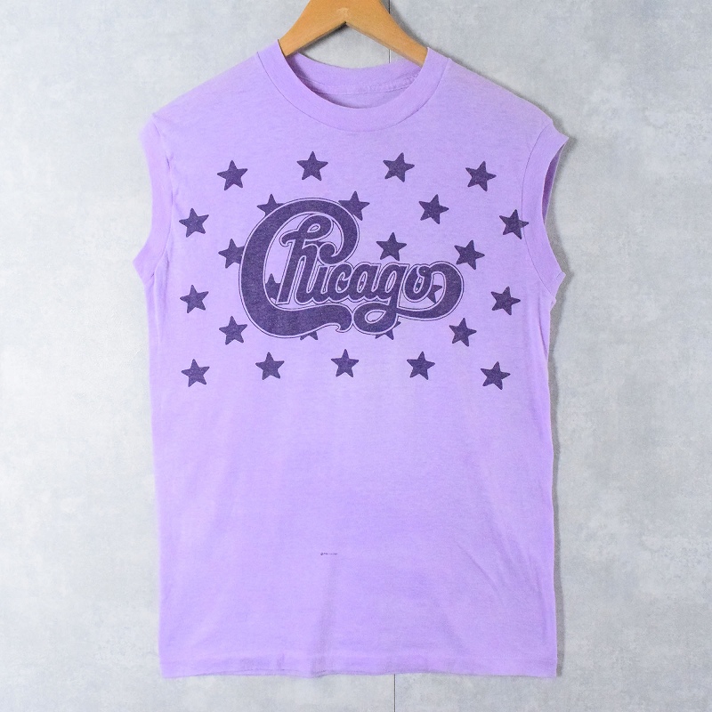 80's Chicago ロックバンドツアープリント ノースリーブTシャツ