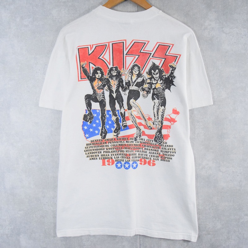 新しいスタイル 90年代 90s キス 音楽 ミュージック バンT 白 ホワイト トップス