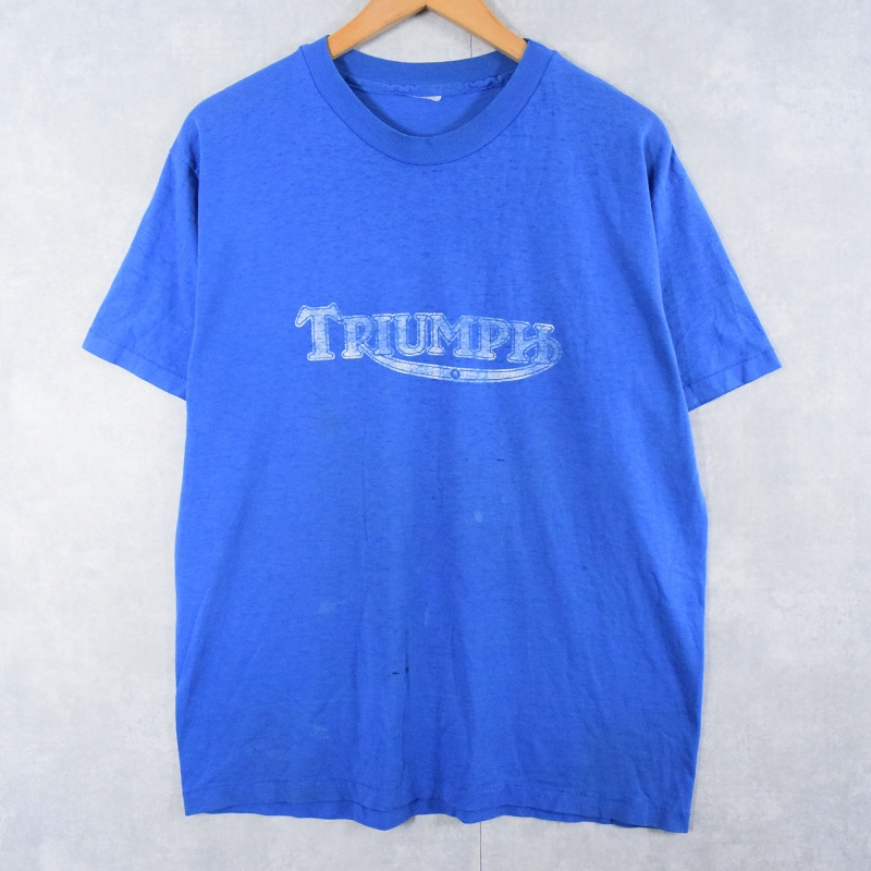 80年代 80s トライアンフ バイク 青 ブルー 半袖 |ヴインテージ 80年代 80s トライアンフ バイク 青 ブルー 半袖 |ヴインテージ