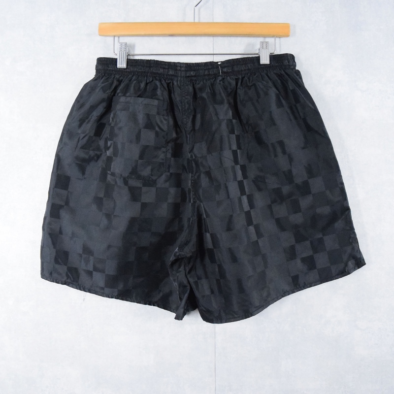 【お客様お支払処理中】80〜90's UMBRO USA製 チェッカー柄 ロゴプリント ナイロンイージーショーツ XL