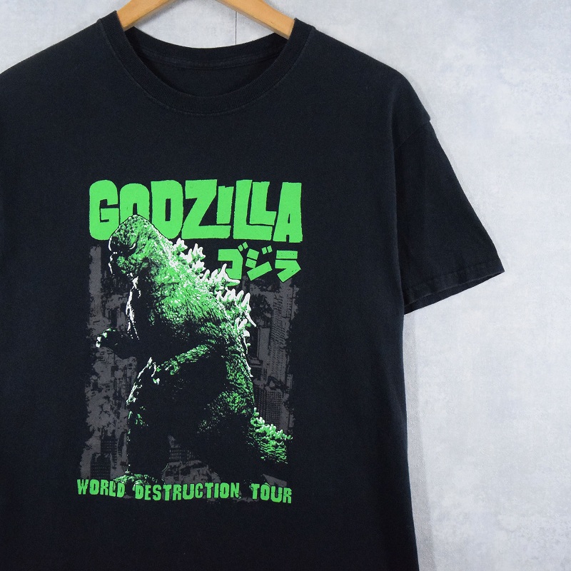 正規代理店 ゴジラ アニメ |ヴインテージ古着 半袖 ブラック 黒 モンスター Tシャツ・アパレル