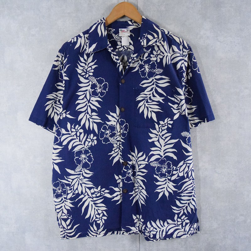 70s ヴィンテージ リブ付き アロハシャツ プルオーバーシャツ