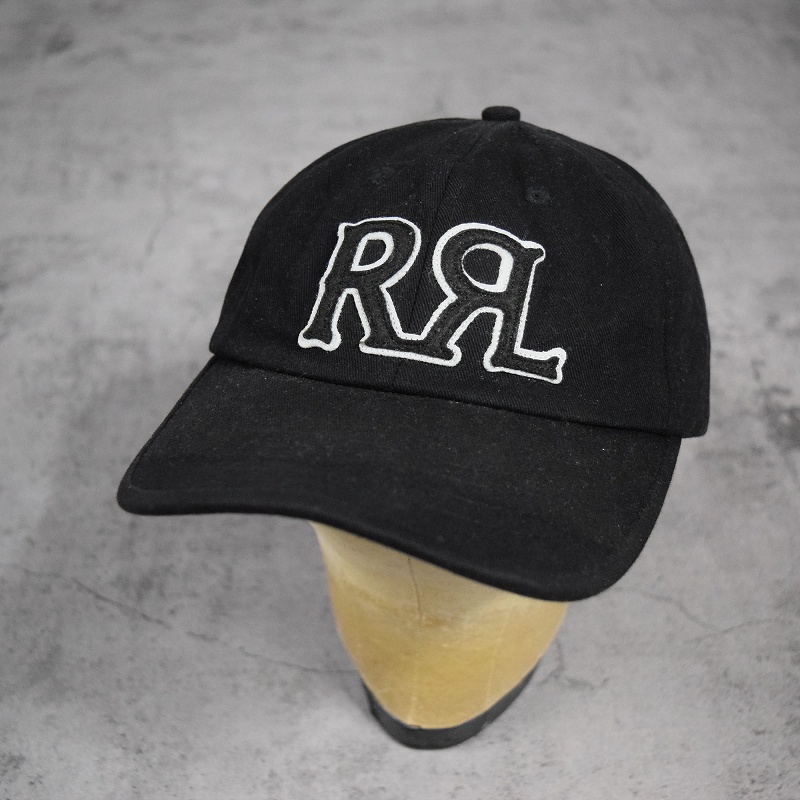 Ralph Lauren RRL ロゴワッペン付き コットンキャップ BLACK ONE SIZE