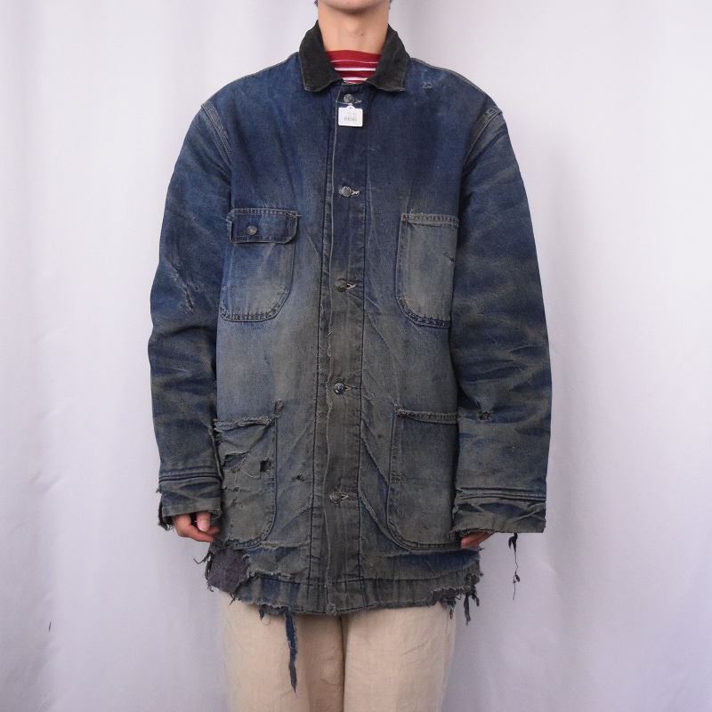 70's Sears WORK LEISURE ブランケットライナー デニムカバーオール XL