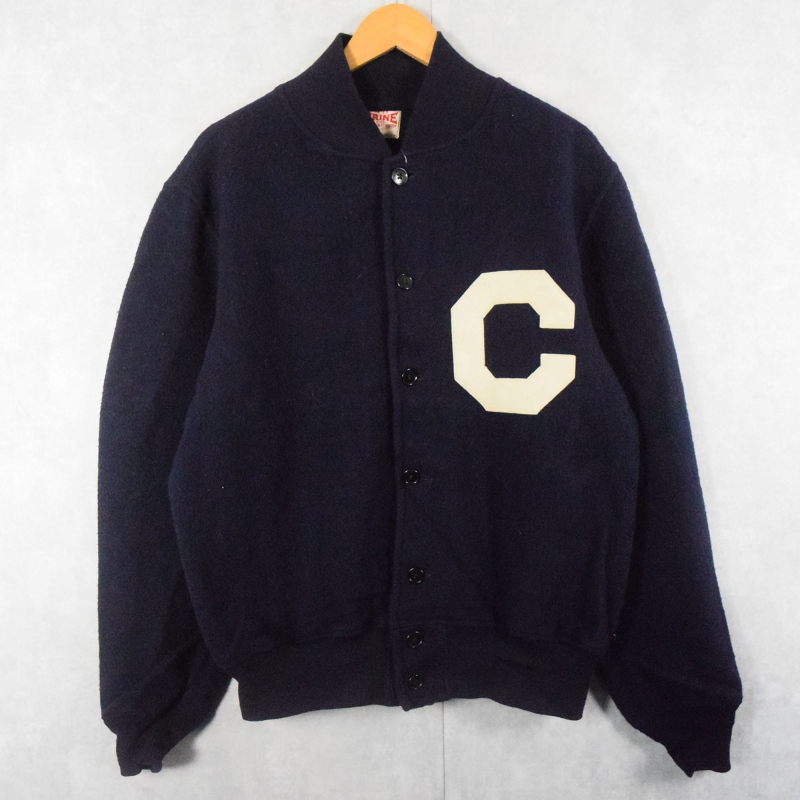 40〜50's W.H BRINE CO. ウールボタンスタジャン NAVY