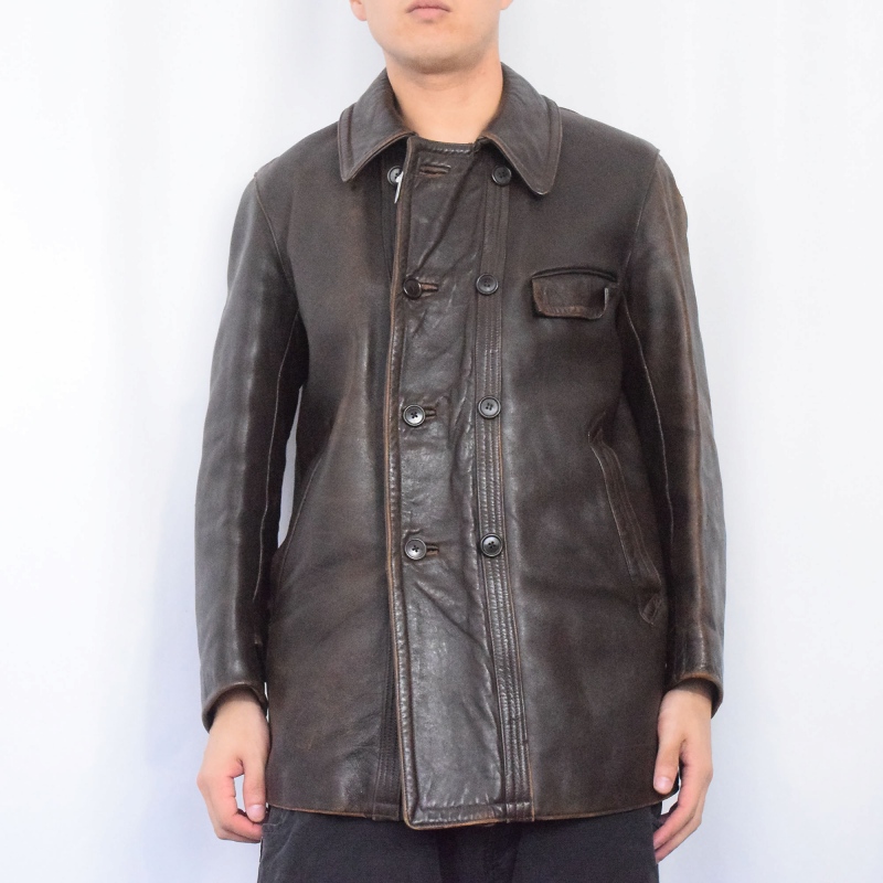 0229 / 1960's Corbusier jacket ブラック レザー コルビジェ