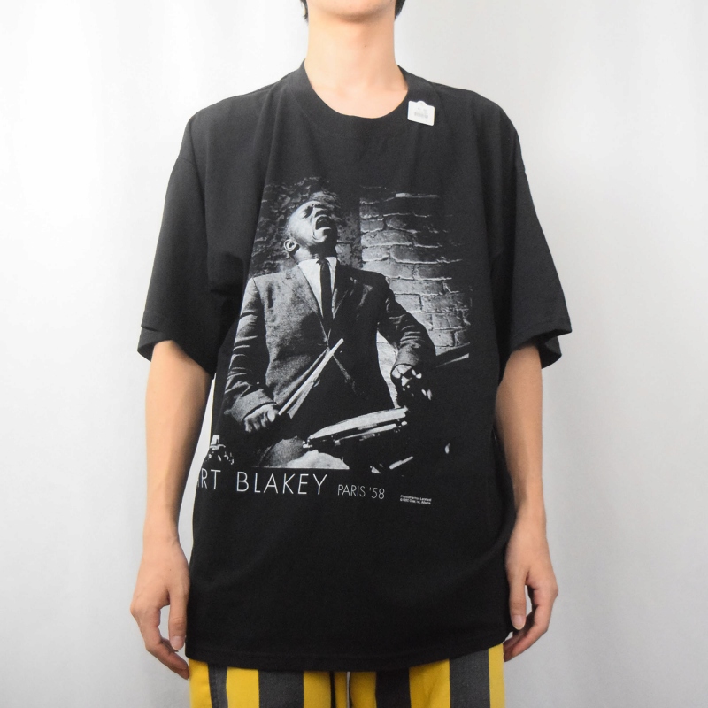 90's ART BLAKEY ジャズドラマー プリントTシャツBLACK XL