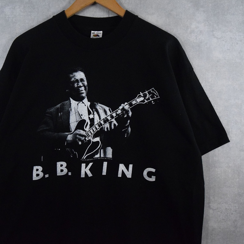 90's B.B.KING ブルースミュージシャン プリントTシャツ BLACK XXL