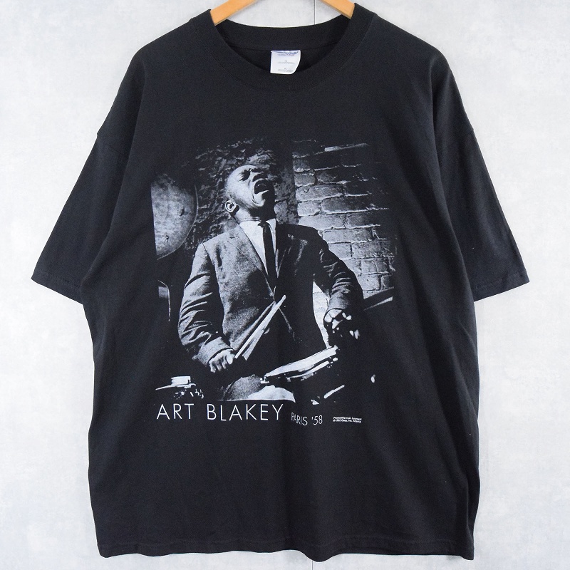 90's ART BLAKEY ジャズドラマー プリントTシャツBLACK XL