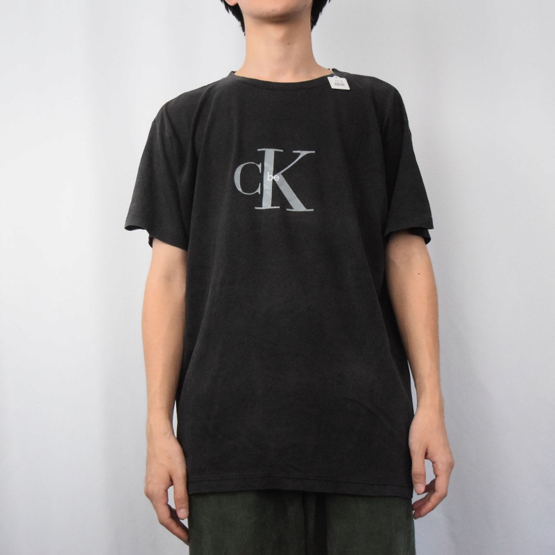 90s usa製 カルバンクライン 黒 ロゴ Tシャツ L - メルカリ