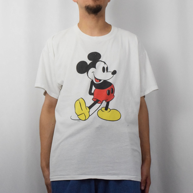 90's Disney MICKEY MOUSE キャラクタープリントTシャツ XL