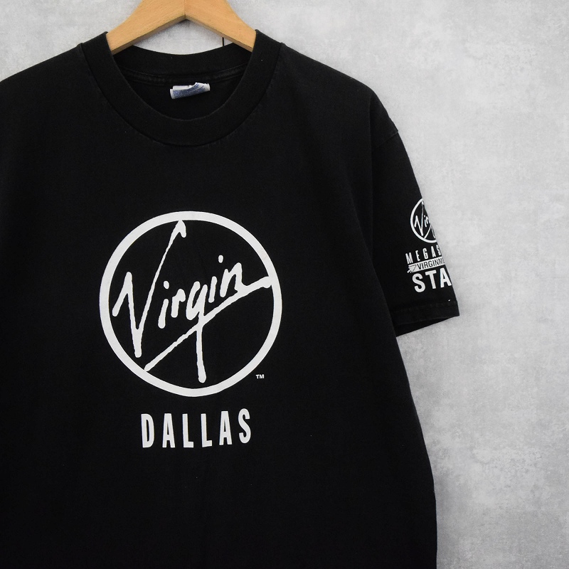 90〜2000's Virgin Records ロゴプリント Tシャツ BLACK L