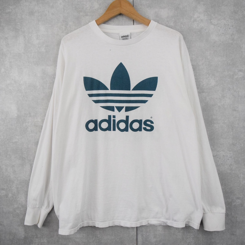 80's adidas USA製 ロゴプリントロンT L
